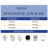 Noga meblowa wys. 710 mm kolor biały Ecri - mocowanie okrągłe z blachy
